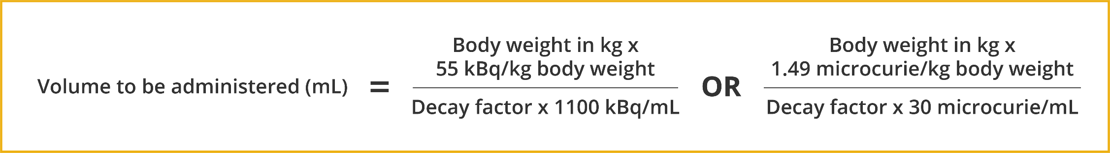 Xofigo® administration calculation