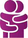 Icon depicting two people hugging each other