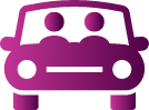Icon depicting two people sitting in a car